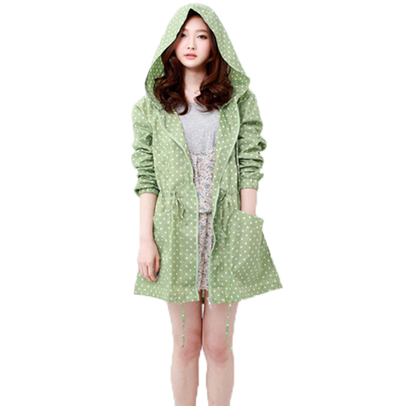 Women'S Fashion Raincoat - Fashion Dot Print Women Raincoat With