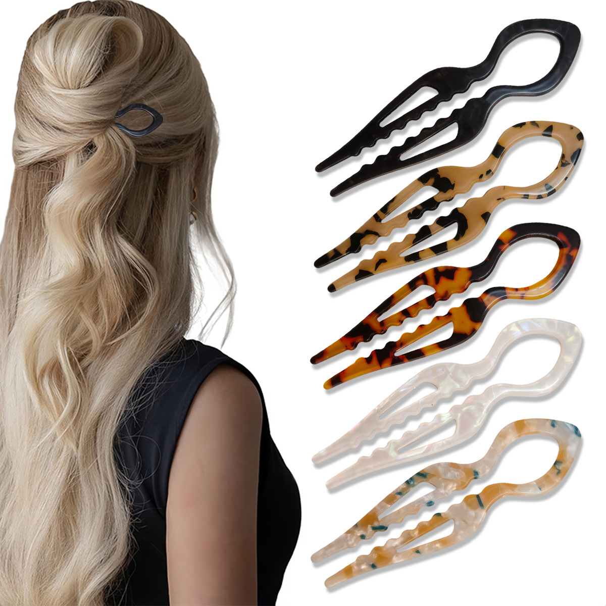 U-Shaped Hair Sticks Tortoises - огляд і ціна Women Fashion Hub