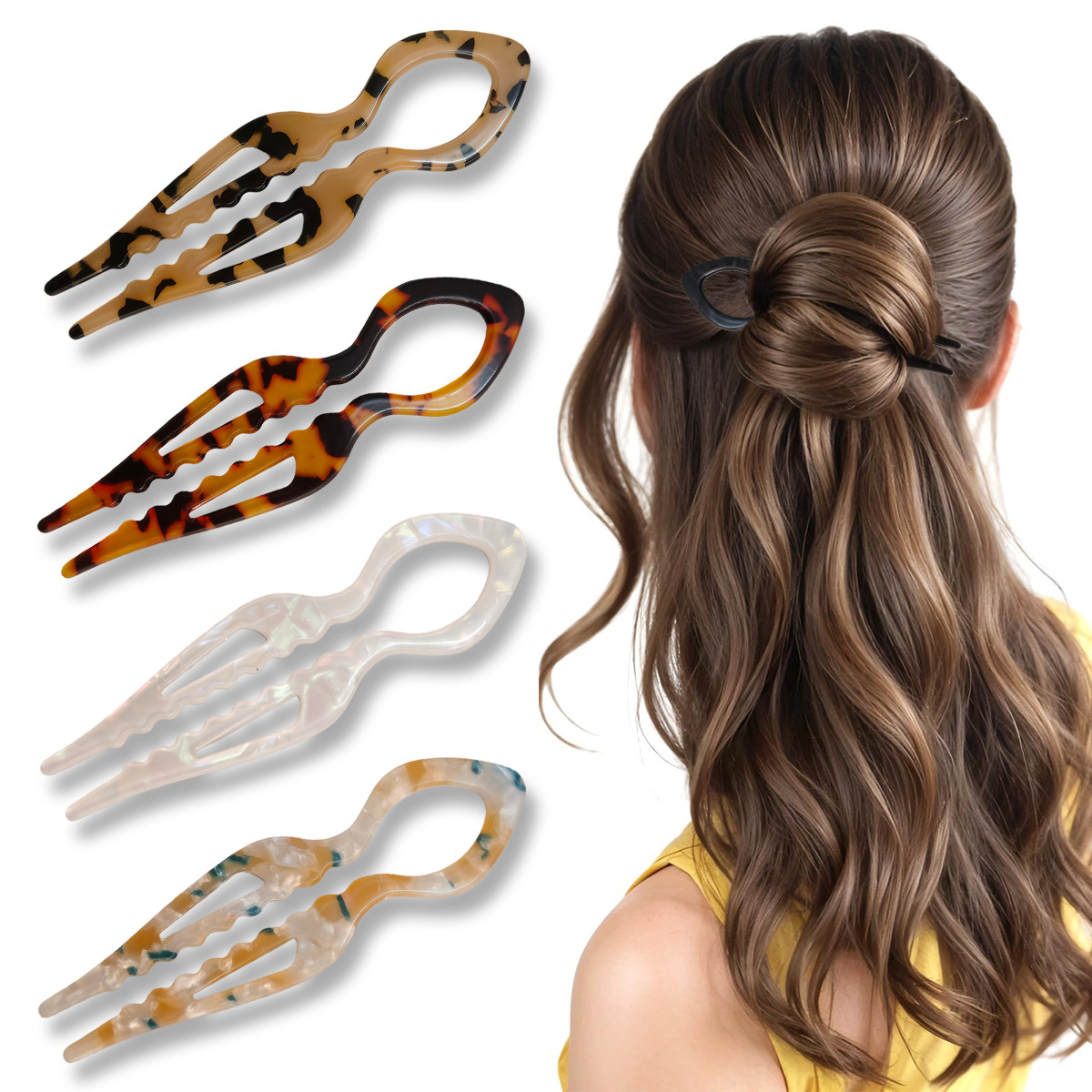 U-Shaped Hair Sticks Tortoises - огляд і ціна Women Fashion Hub