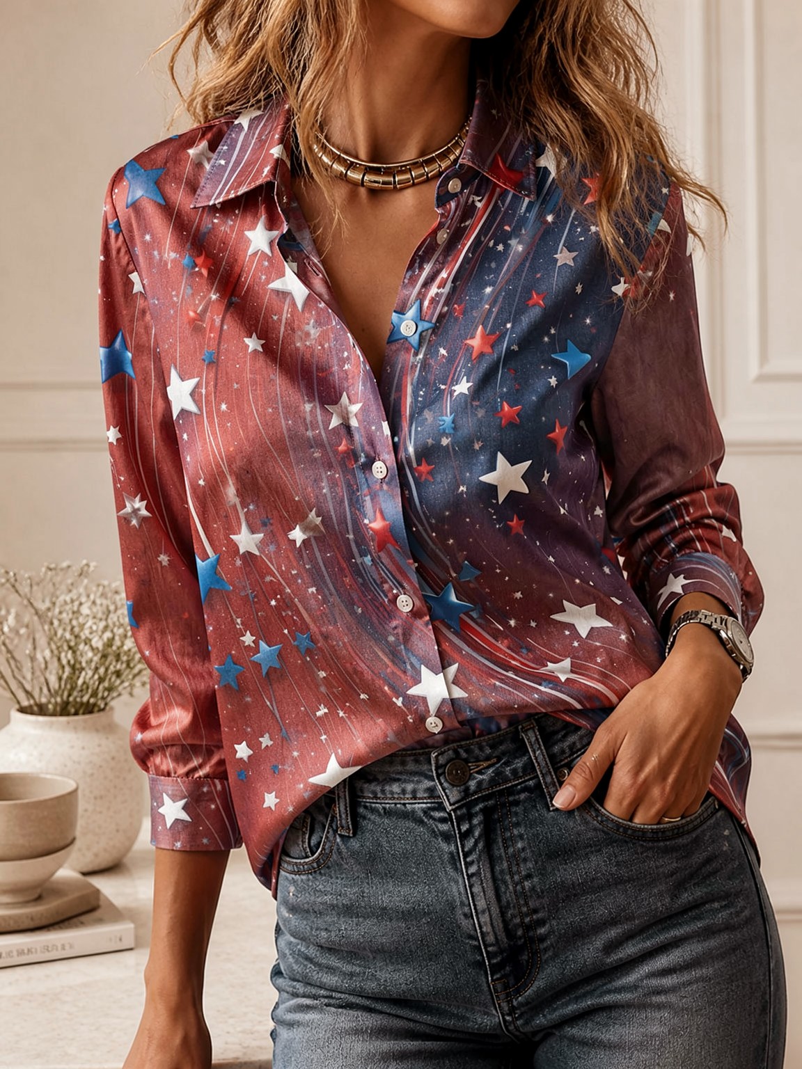 Elegant Long Sleeve Collared T - огляд і ціна Women'S Fashion Tops
