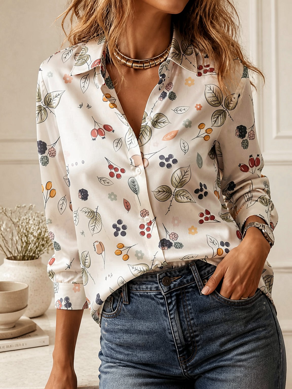 Elegant Long Sleeve Collared T - огляд і ціна Women'S Fashion Tops