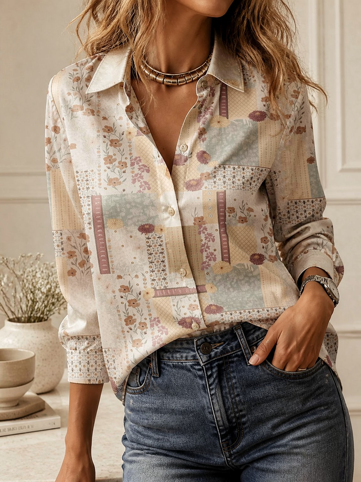 Elegant Long Sleeve Collared T - огляд і ціна Women'S Fashion Tops