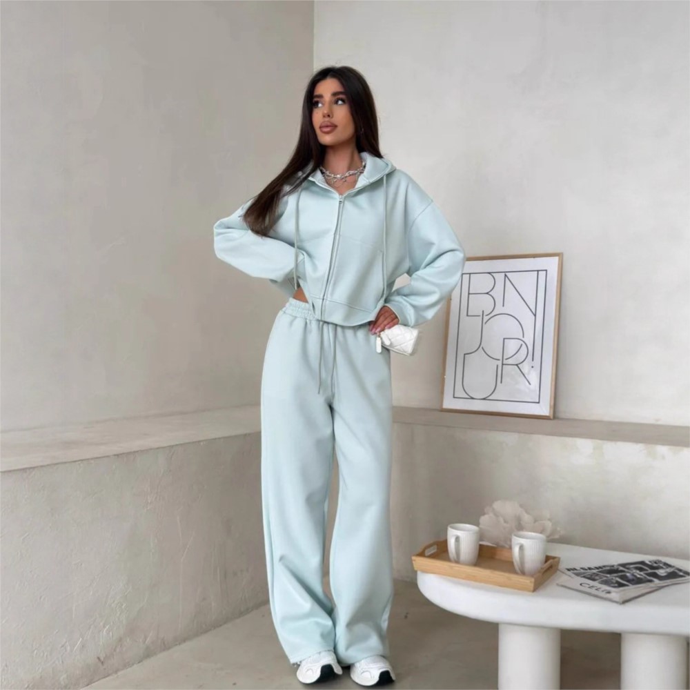 Women's Sports Suit Hooded Swe - огляд і ціна Wide Leg Palazzo Pants