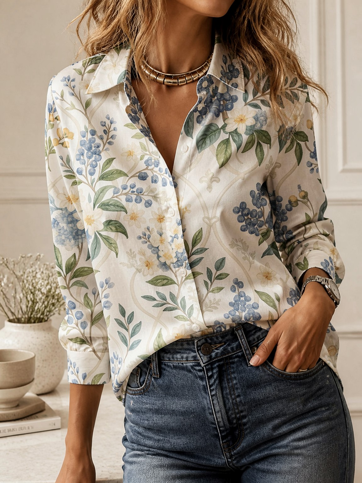 Casual All-match Collared Blou - огляд і ціна Women'S Fashion Tops