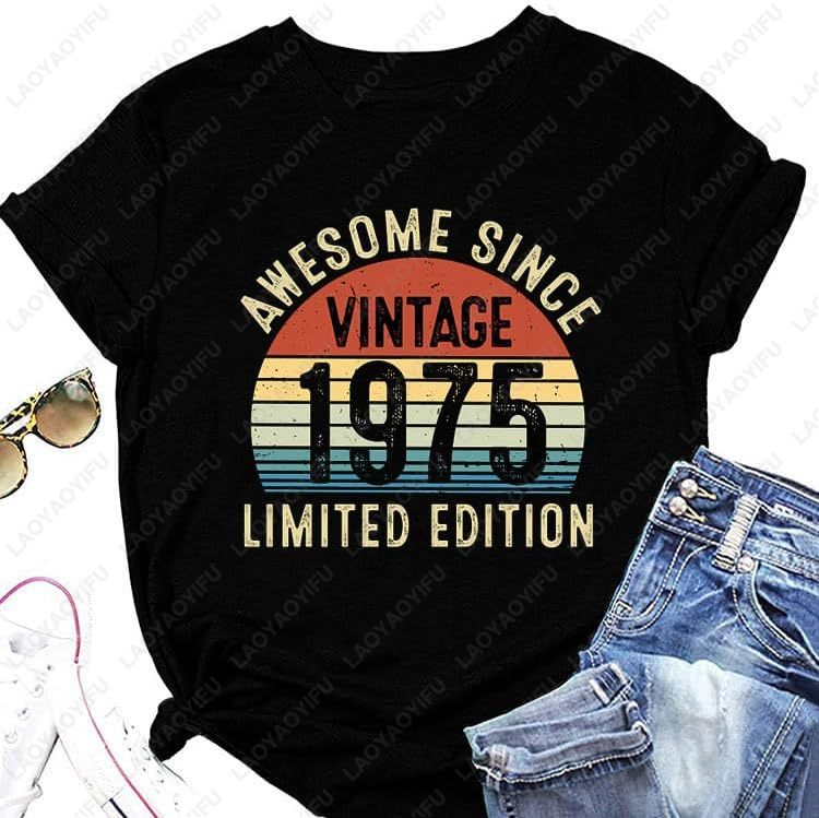 Vintage 1975 T-Shirts for Wome - огляд і ціна Women'S Fashion In The 70S