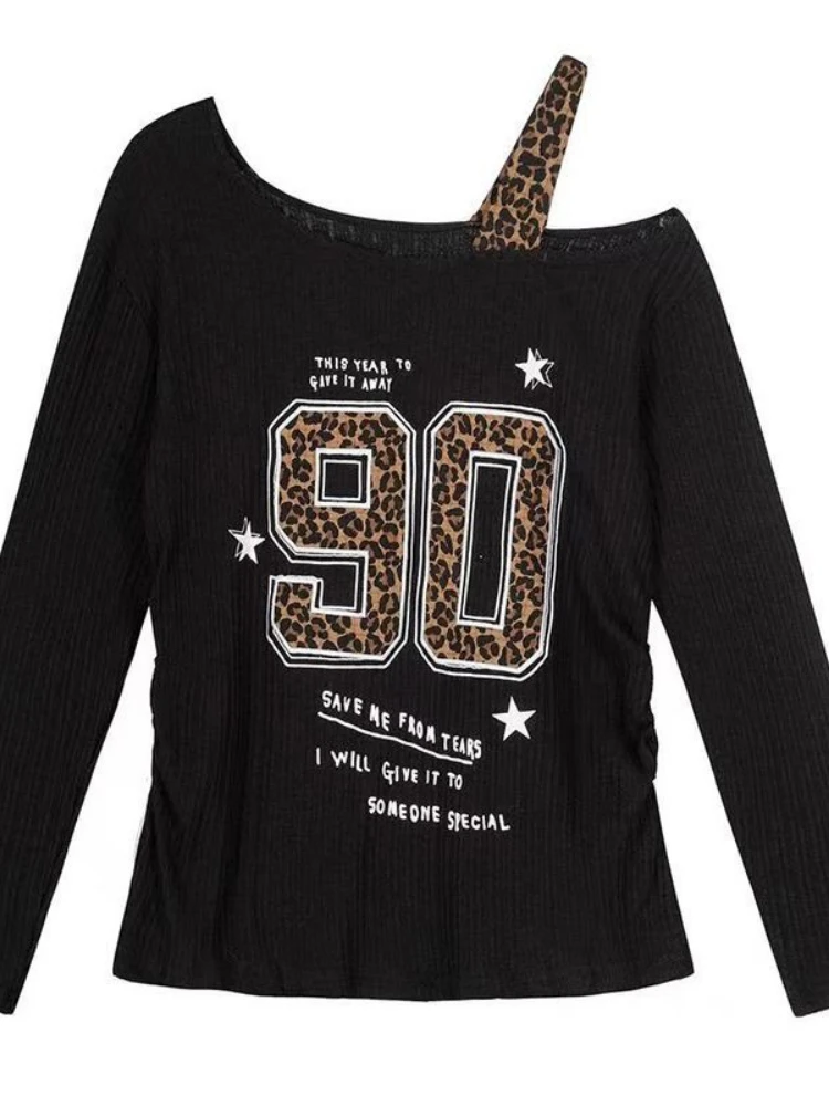 Y2K Patchwork Leopard Print T- - огляд і ціна Women'S Fashion Tops
