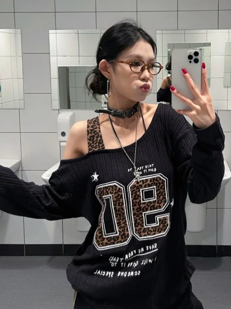 Y2K Patchwork Leopard Print T- - огляд і ціна Women'S Fashion Tops