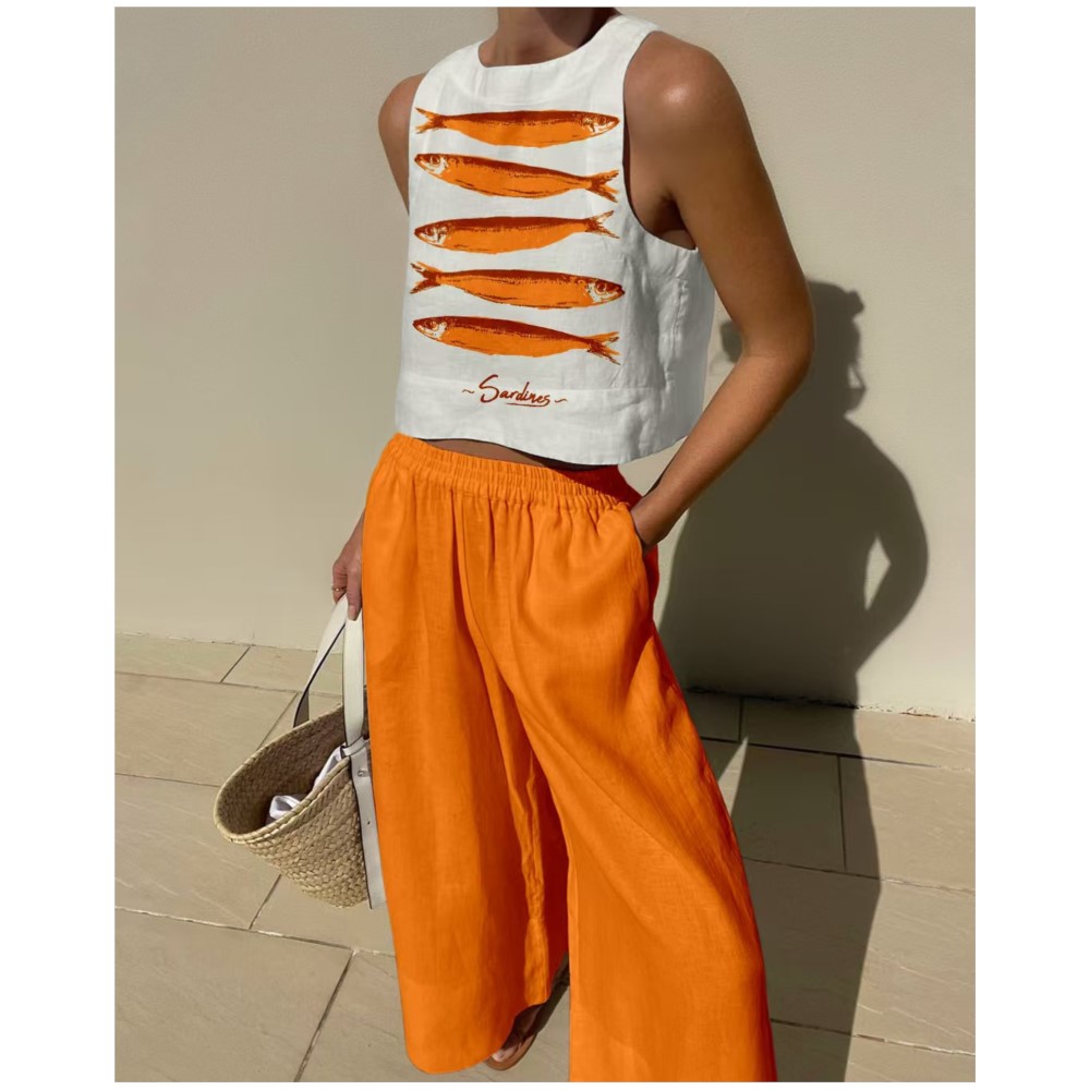 Bohemian Casual Vest And Long  - огляд і ціна Wide Leg Palazzo Pants