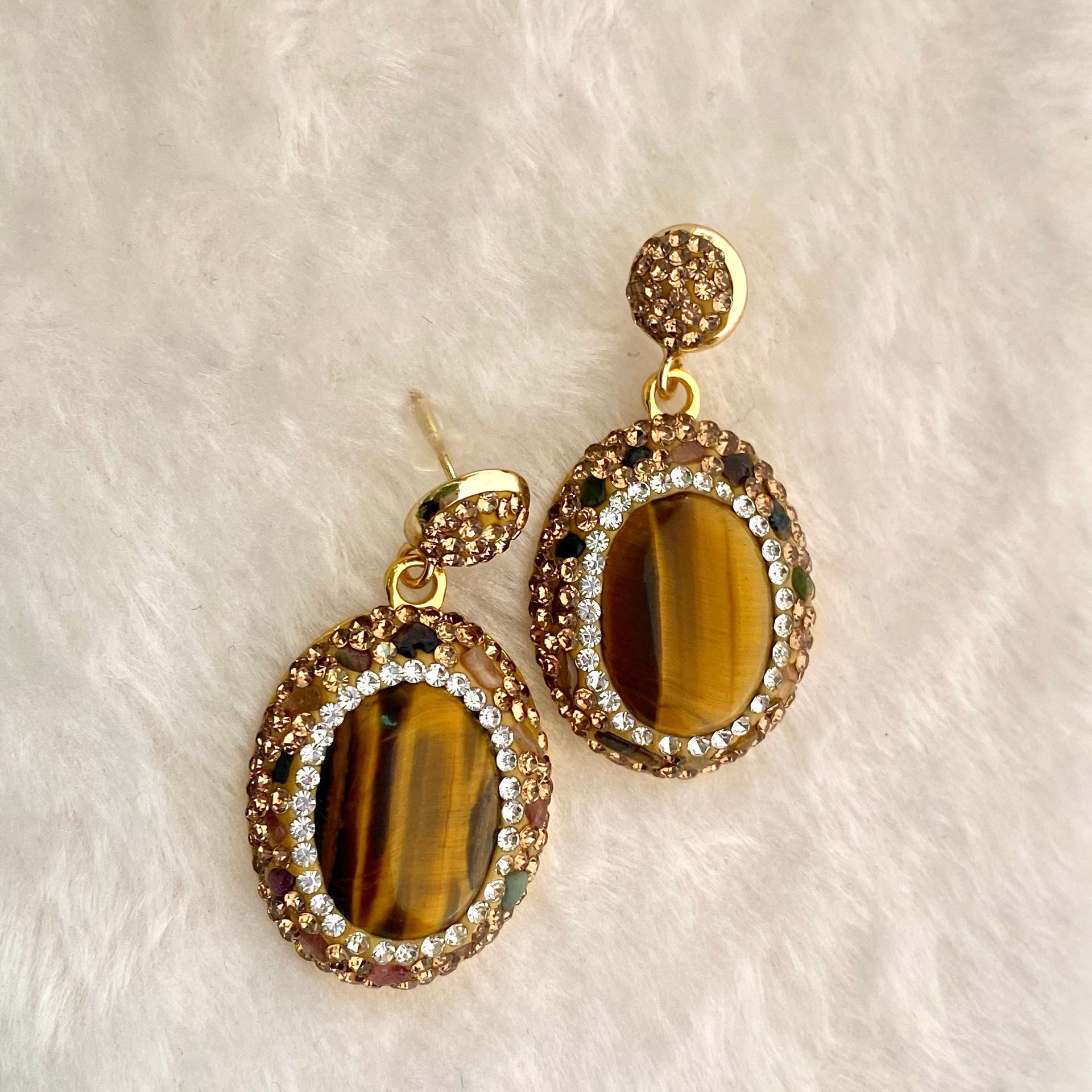 Retro tiger's eye stone earrin - огляд і ціна Women'S Fashion E Commerce