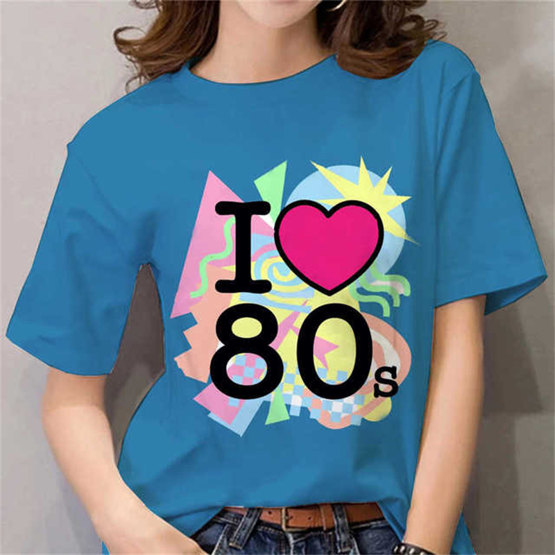 80s Womens T Shirt Femal Black - огляд і ціна Women'S Fashion In The 80S