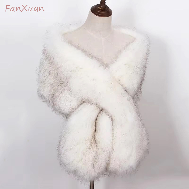 Faux Fox Fur Women Wraps Long  - огляд і ціна Women'S Fashion Poncho