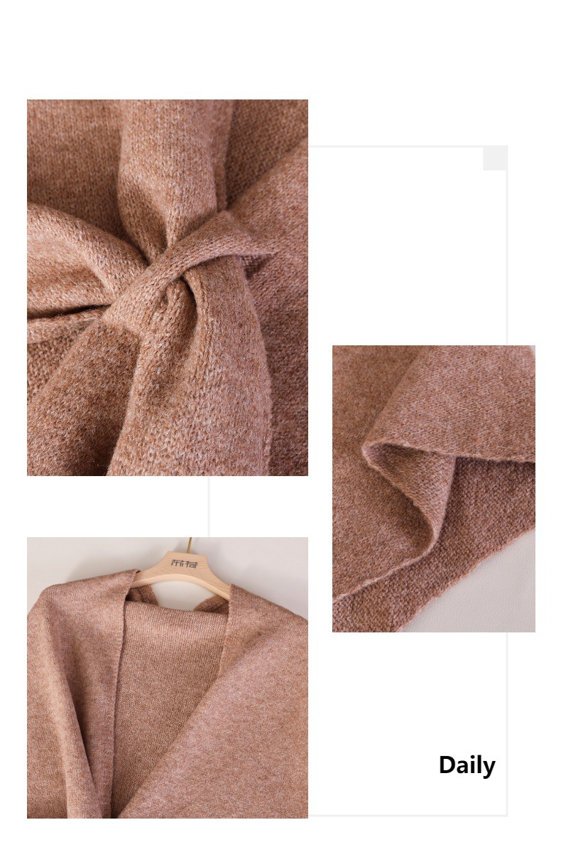 Simple Solid Color Knitted Tri - огляд і ціна Women'S Fashion Poncho
